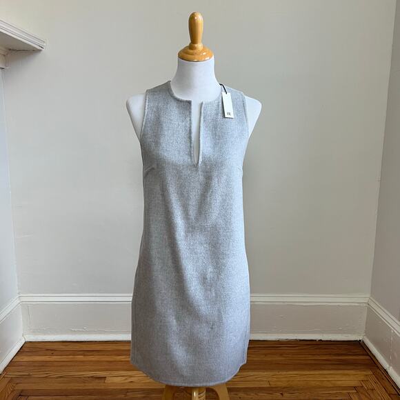 NEW Banana Republic Aike Wool Mini Sheath Dress Small - Heather Grey; Minimalist - Picture 4 of 16